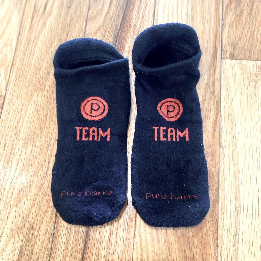 Pure Barre black/red instructor socks
